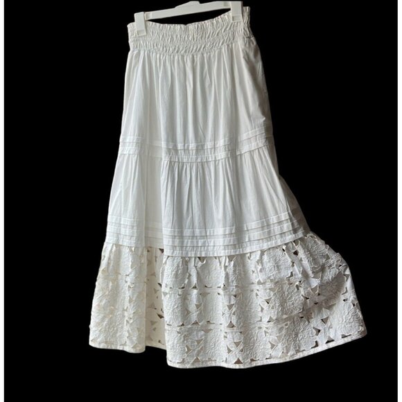 NWT ANTHROPOLOGIE  THE SOMERSET COLLECTION MAXI SKIRT: EYELET-HEM EDITION XL - Picture 7 of 11